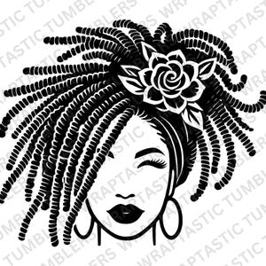 Loc'd and Loaded Svg Tumbler Wrap, Girl With Locs Svg Dreadlocks Png, 20oz Skinny Afro Messy Bun Locs, African American Black Woman Svg Png