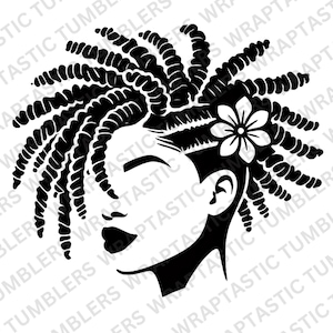 Loc&#39;d and Loaded Svg Tumbler Wrap, Dreadlocks Png, 20oz Skinny Afro Messy Bun Locs, Girl With Locs Svg African American Black Woman Svg Png