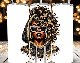 Black Queen Affirmations Tumbler PNG: Empowering Black Woman Clip Art (Digital Download)
