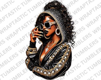 Black Queen Affirmations Tumbler PNG: Black Girl Clip Art (Digital Download)