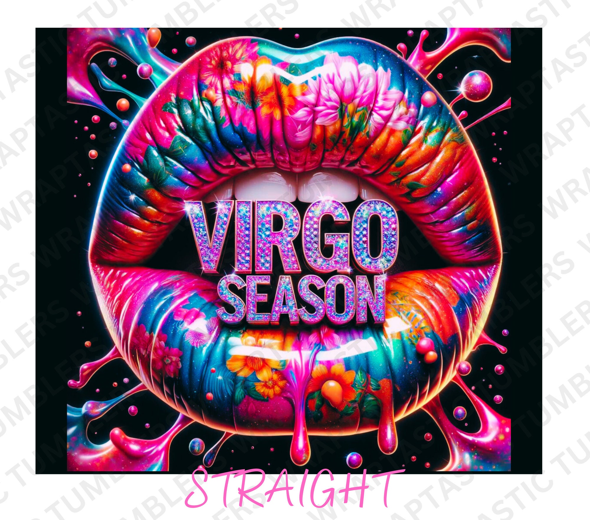 Virgo Season Png Cosmic Lips Tumbler Wrap Zodiac Sign 20oz Skinny Tumbler, Virgo Tumbler ...