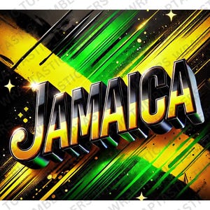 Jamaica Flag Tumbler Wrap: Reggae Rastafari Design (PNG)