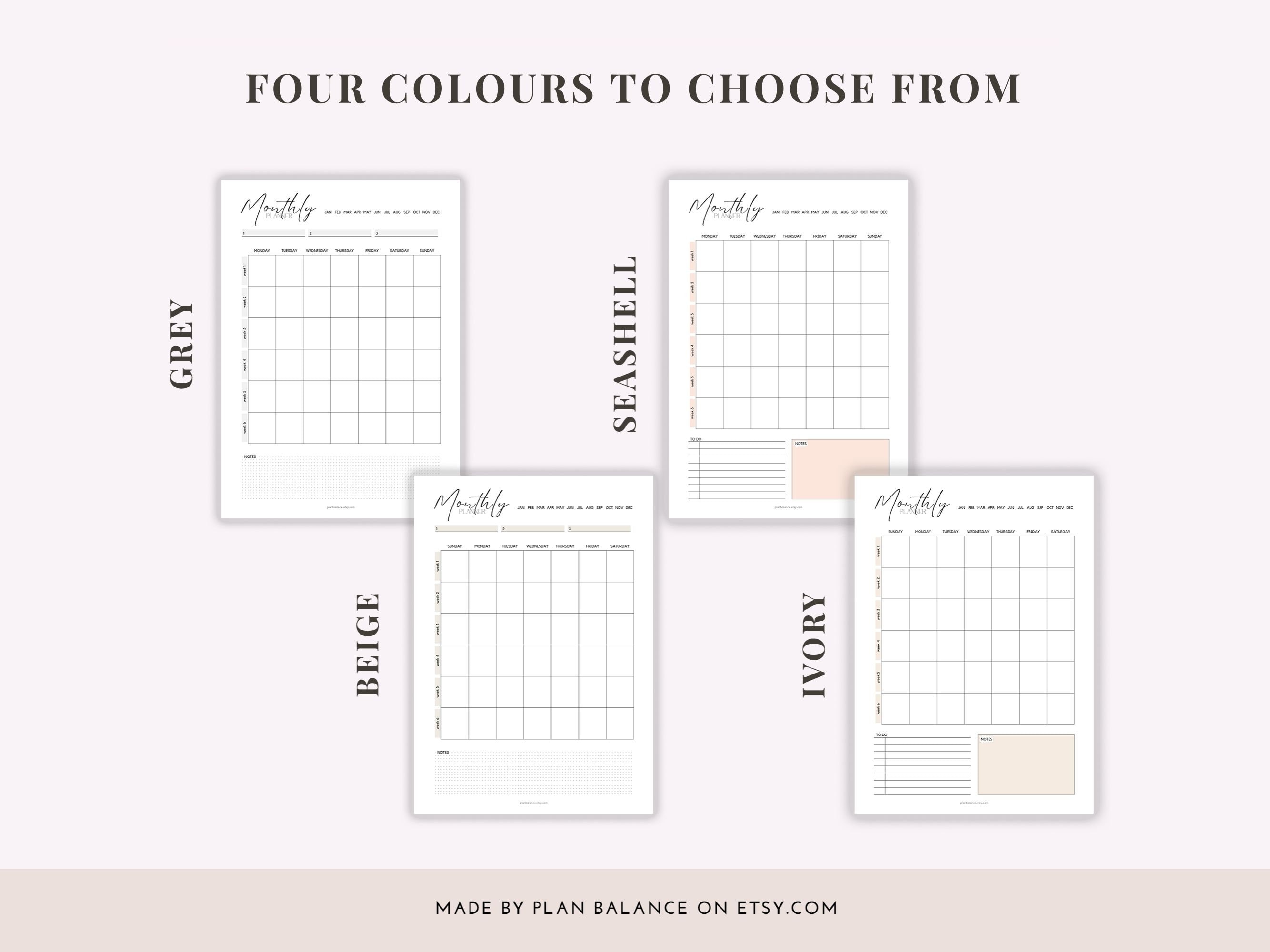 Simple Monthly Planner Printable