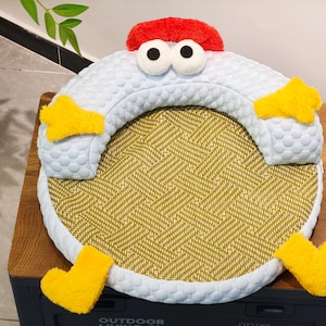 Pet Summer Cooling Mat, Handwoven Rattan Bed, Cat/Dog/Rabbit Pet Bed Mat, Kitten Sleeping Pad, Gift for dogs and cats, Gifts for pet lovers