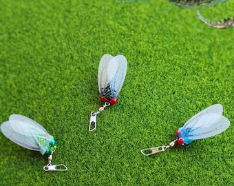 Imitation Cicada for Cat Teaser, Cat Wand Toys Replacement with a Metal Clasp, Handmade Cat Toy, Cat Teaser Attachments, Cat Lover Gifts