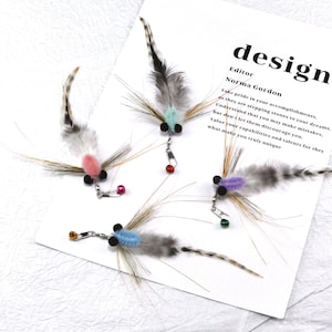 Imitatie vliegende insecten voor kattenteaser, vervanging van kattenspeelgoed, handgemaakt kattenspeelgoed, kattenteaser, kattencadeaus, kattenliefhebbercadeaus