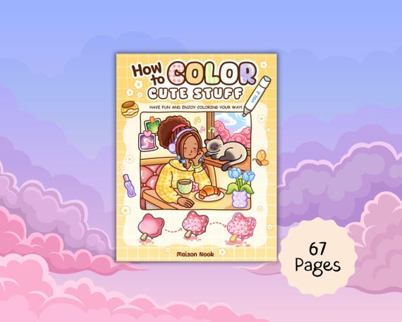 Coloring Book, How to Color Cute Stuff Vol2, Patterns Easy Eye-Catching Pages, Digital Download, Printable PDF, Fun Relaxing, coco wyo style