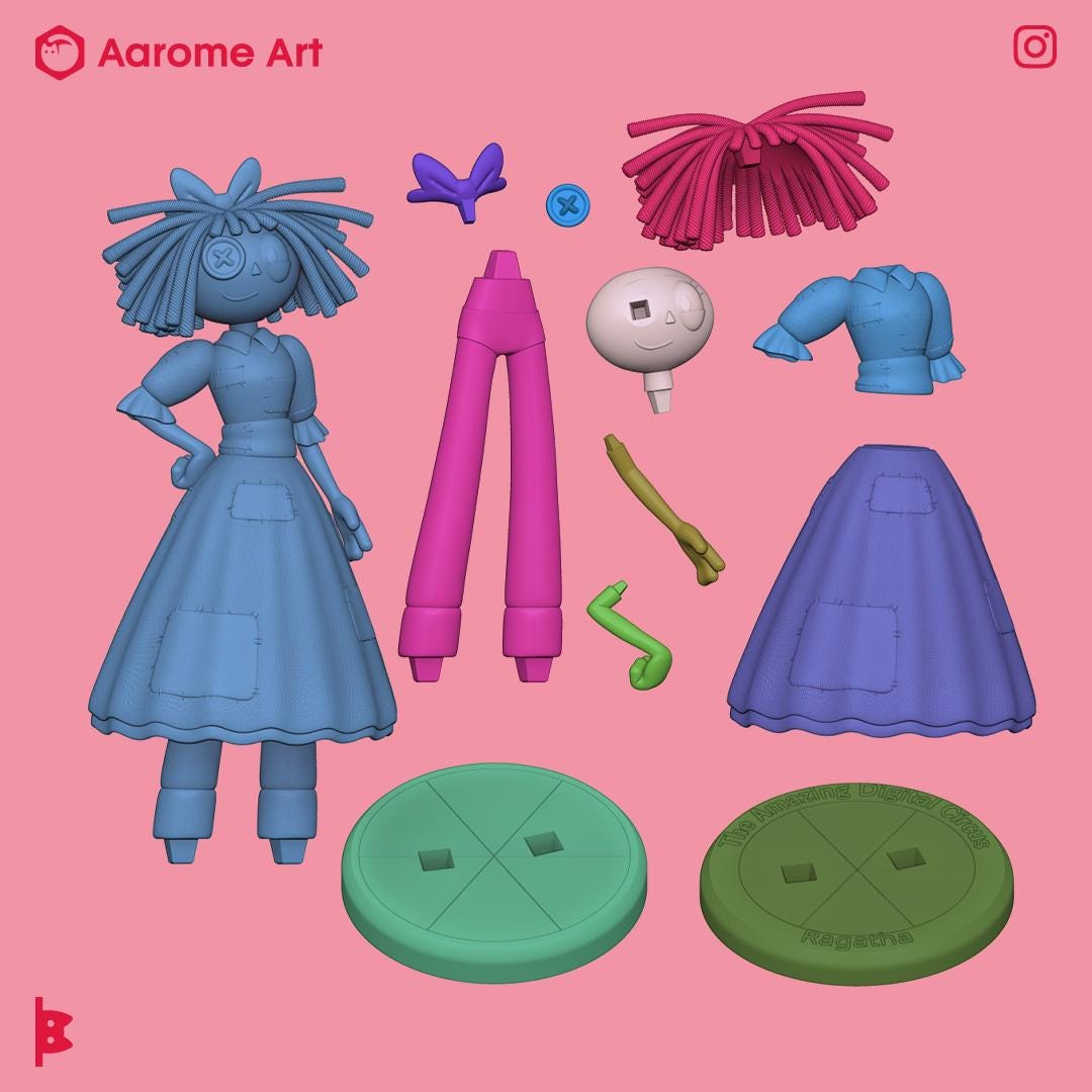 Ragatha the Amazing Digital Circus Digital Model for 3D Printing - Etsy
