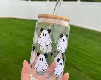 Bicchiere di Halloween Mickey Ghost / Lattina di vetro Libbey da 16 once