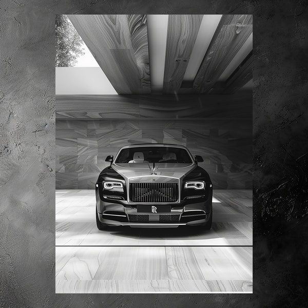 Rolls Royce | Luxury Car Poster | Rolls Royce Wall Art | Rolls Royce Car Poster | Black and White Luxury Car Poster