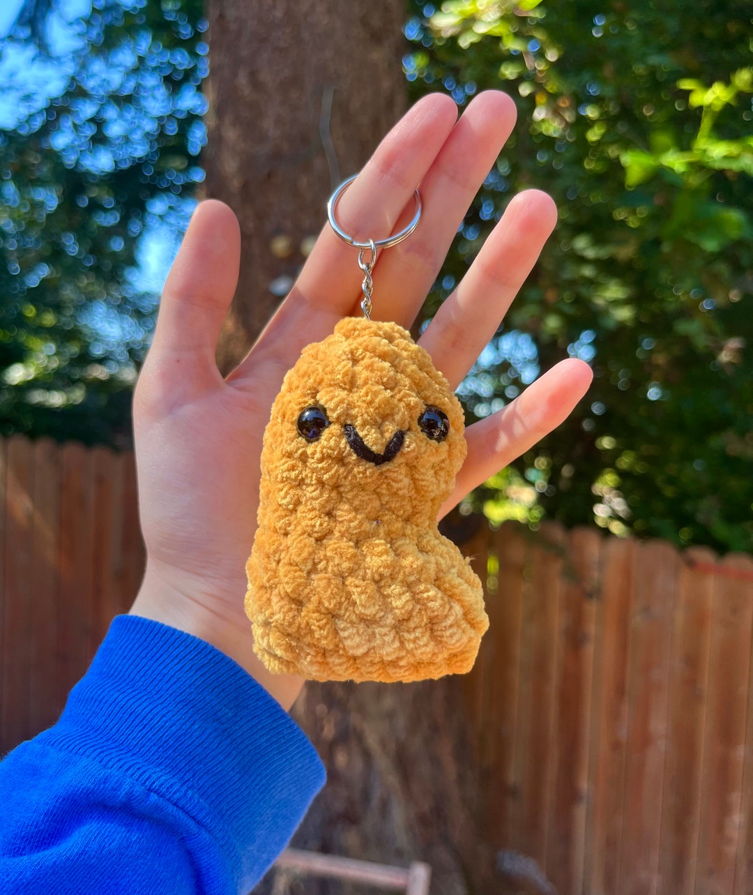 Nugget Key Chain Crochet Chicken Nugget Handmade Plushie Keychain - Etsy