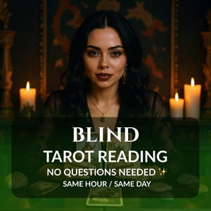 Lecture de tarot à l'aveugle, aucune question requise, lecture psychique intuitive, perspicacité spirituelle du tarot, lecture de cartes mystères, conseils le jour même