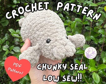 Niel The Elephant Seal Crochet Pattern, Chunky Amigurumi Seal Plush, Beginner Digital PDF Download