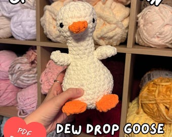 Dew Drop Chunky Goose Plush –  Amigurumi PDF Pattern