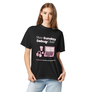 Tech Babes "Slow Sunday" Oversized Tee Pink