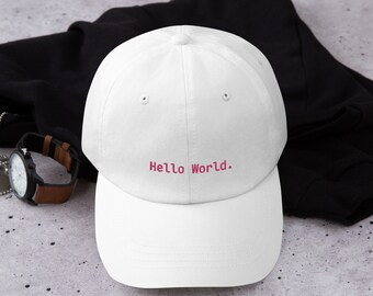 Tech Babes "Hello, World" Embroidered Baseball Hat