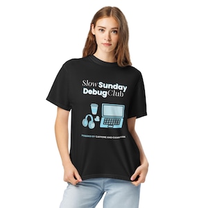 Tech Babes "Slow Sunday" Oversized Tee Blue
