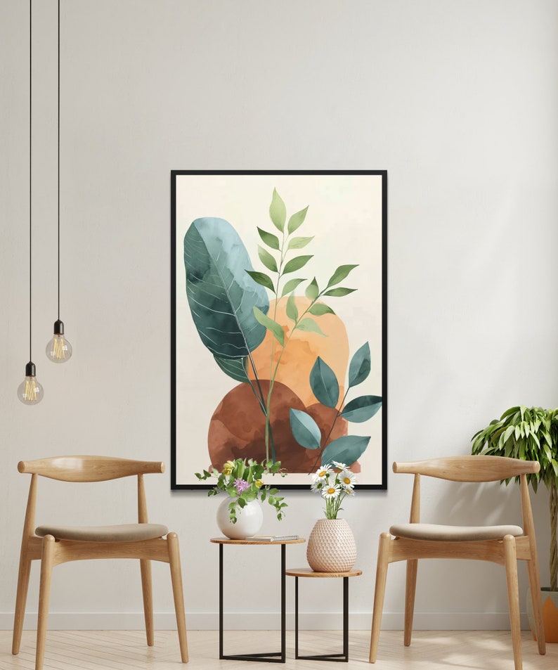 Abstract Plant Leaf Art - Modern Decor for Any Room