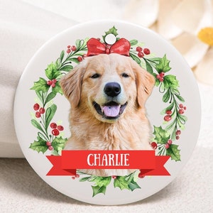 Custom Dog Christmas Ornament, Personalized Ornament Gift, Pet Ornament Using Photo, Cat Christmas Photo Ornament, Pet Portrait Name Gift