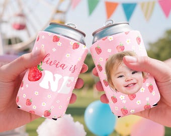 1st Birthday Party Favor, Personalized Face Can Cooler, Little Boy Birthday Decor, Any Design Custom, 1st Birthday Can Cooler, Pumpkin Gifts