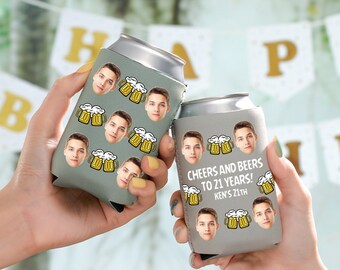 24 Birthday Party Can Coolers, Photo Can Coolers with your wording, Funny Photo Gifts, Custom Picture Can Cooler, Funny Birthday Favors