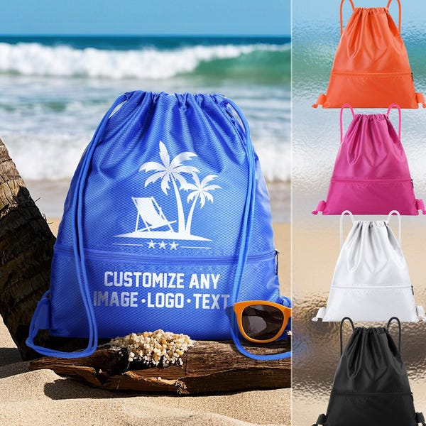 Drawstring Backpack Custom Personalized - Etsy
