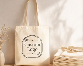 Custom Canvas Tote Bag, Personalized Logo Reusable Bag, Bulk Business Event Party Accessory