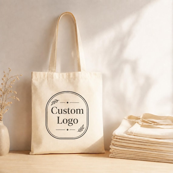 Custom Canvas Tote Bag, Personalized Logo Reusable Bag, Bulk Business Event Party Accessory