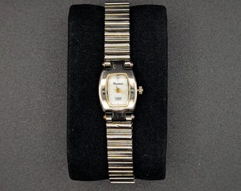 Vintage Precision Diamond Watch: Silver Tonneau Case, Expansion Band