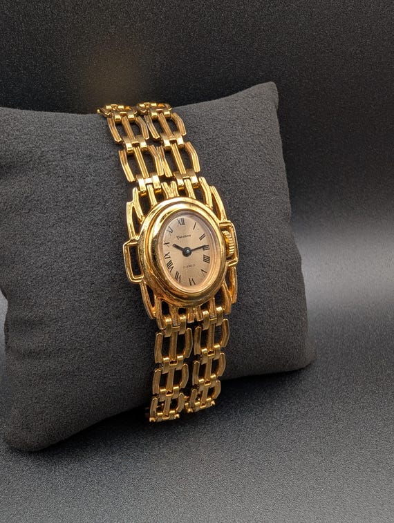 Vintage Vendome Gold-tone 17 Jewels Ladies Watch, Ornate  display picture 2
