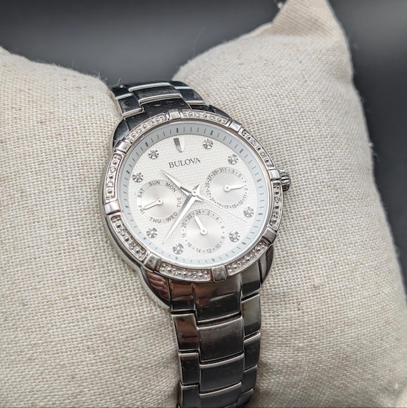 Vintage Bulova Watch: Multi-Function Day Date, Cr… - image 1
