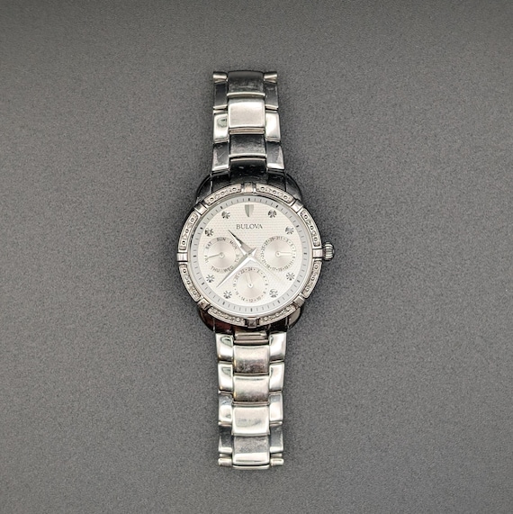 Vintage Bulova Watch: Multi-Function Day Date, Cr… - image 10