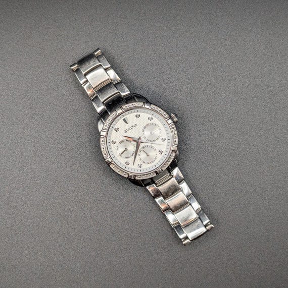 Vintage Bulova Watch: Multi-Function Day Date, Cr… - image 9