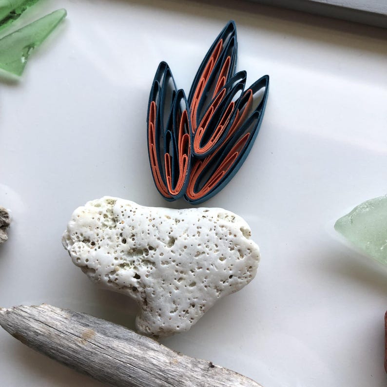 Sea Glass Plant Shelf With Paper Quilling Etsy