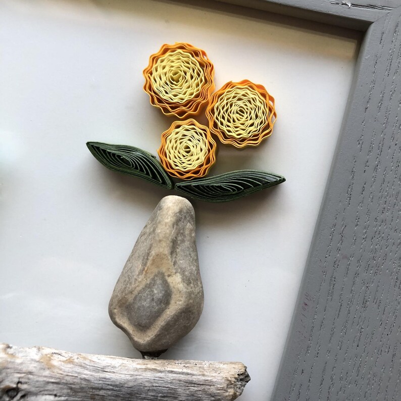 Sea Glass Plant Shelf With Paper Quilling Etsy