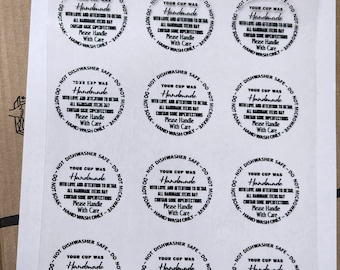 UVDTF Cup Care Labels Black for libbey tumblers
