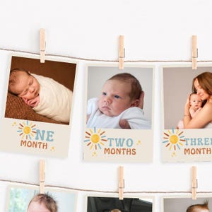 Ein glücklicher Junge Foto Banner | One Happy Boy Banner | Erste Reise um die Sonne | Wimpelkette zum 1.Geburtstag | 1 Geburtstag Zeichen | Sofort Download