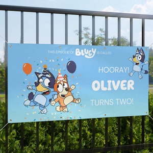 Blue Dog Birthday Banner | Happy Birthday | Party | Birthday Banner | Blue Dog Birthday Party | Custom Banner | Vinyl Banner