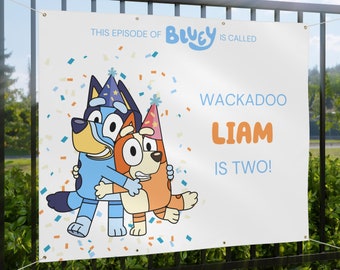 Blue Dog  Birthday Banner | Blue Dog Party | Happy Birthday | Party | Birthday Banner | Blue Birthday Party | Custom Banner | Vinyl Banner