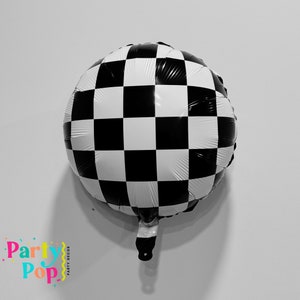 Checkered Balloon | Party Balloons | Race Car Birthday Decor | Fast One | Two Fast | One Happy Dude | Race Car Themed Birthday | Birthday