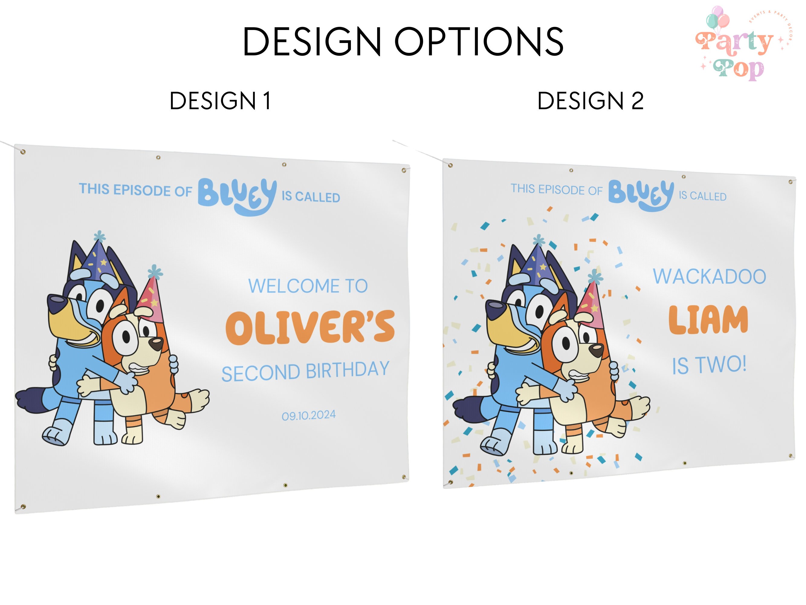 Blue Dog Birthday Banner – Custom vinyl birthday banner for Blue Dog party.