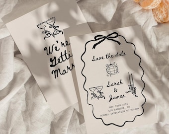Save The Date Vorlage: Handgezeichnete Hochzeitseinladung (Digitaler Download)
