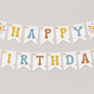 One Happy Boy Banner | Erste Reise um die Sonne | Wimpelkette zum 1.Geburtstag | Geburtstag Kulissen | 1 Geburtstag Zeichen | Sofortdownload | Veränderbar