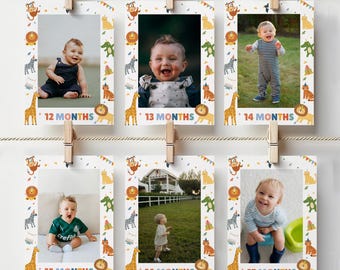 Two Wild Birthday Banner, Two Wild Photo Banner, Photo Milestone Banner, 2nd Birthday, Birthday Banner, Instant Download, Editable