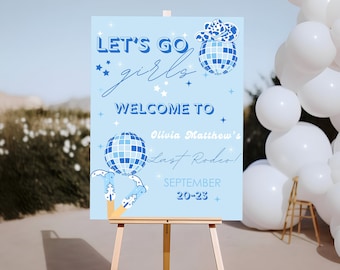 Disco Cowgirl Bachelorette Welcome Sign: Editable Last Rodeo Decor (Digital Download)