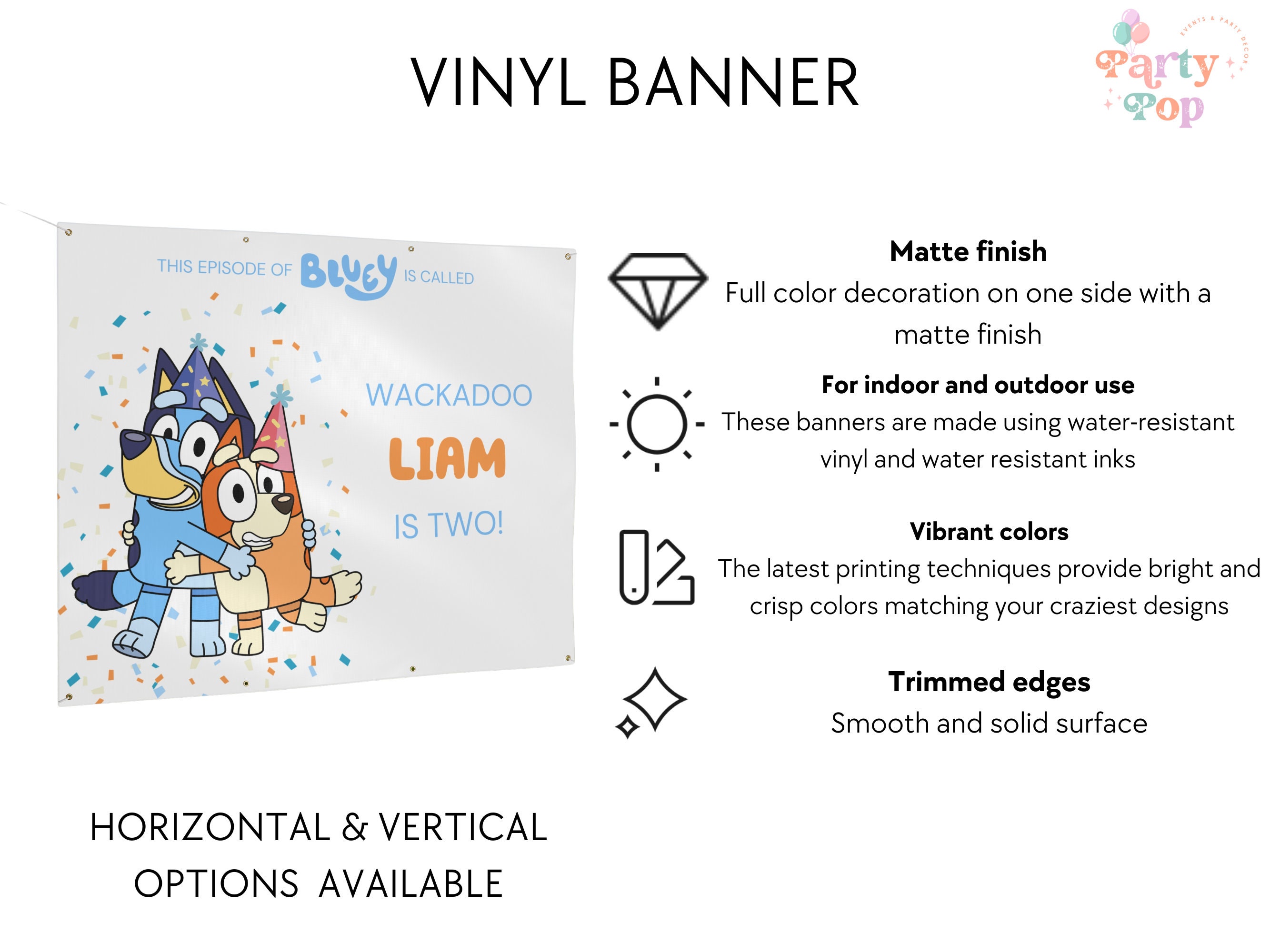 Blue Dog Birthday Banner – Custom vinyl birthday banner for Blue Dog party.