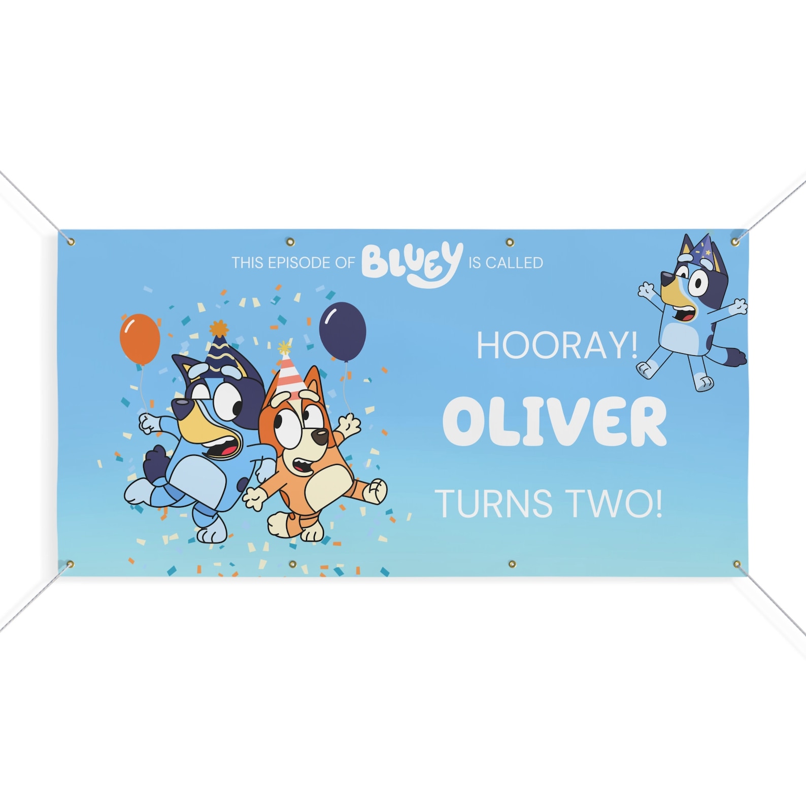 Blue Dog Birthday Banner