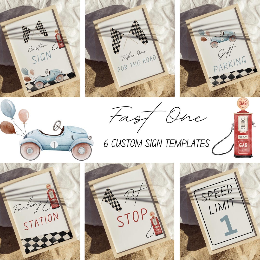 Fast One Custom Signs | Race Car Birthday Decor | Custom Signs | Fast ...