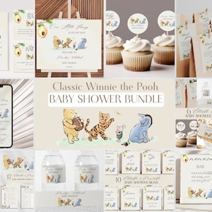 Winnie the Pooh / Baby Shower / Winnie the Pooh clásico / Pequeño Hunny / Decoración de baby shower / Invitación de baby shower / Decoraciones de baby shower