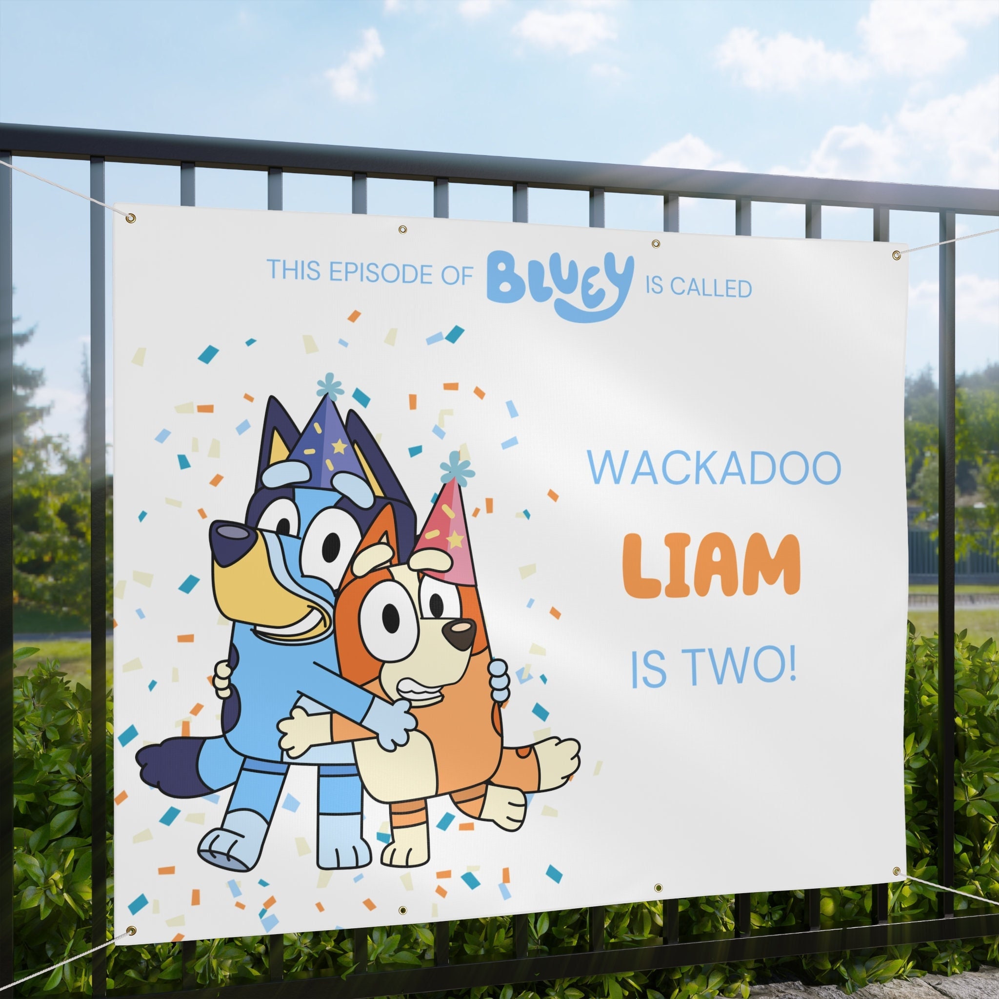 Blue Dog Birthday Banner – Custom vinyl birthday banner for Blue Dog party.